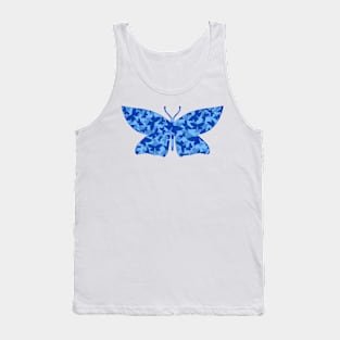 Veil of Butterflies, Blue Tank Top